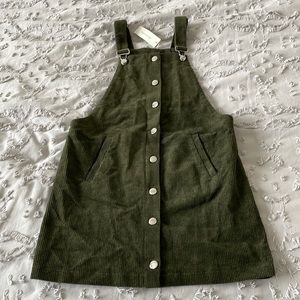 Francesca’s Velvet Overalls, Forest Green, Size Small